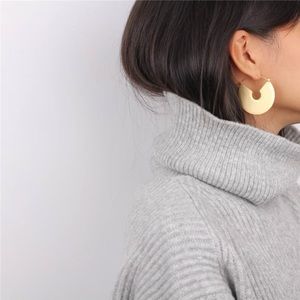 Chunky Gold Large Disc Hoop Earrings